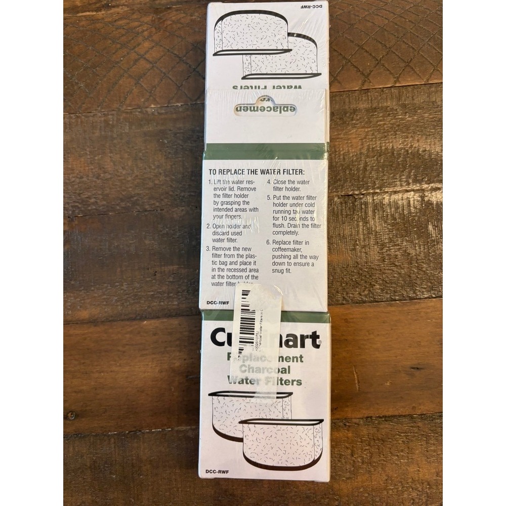 Cuisinart DCC-RWF Replacement Charcoal Water Filters 3-Pack 6 Total White